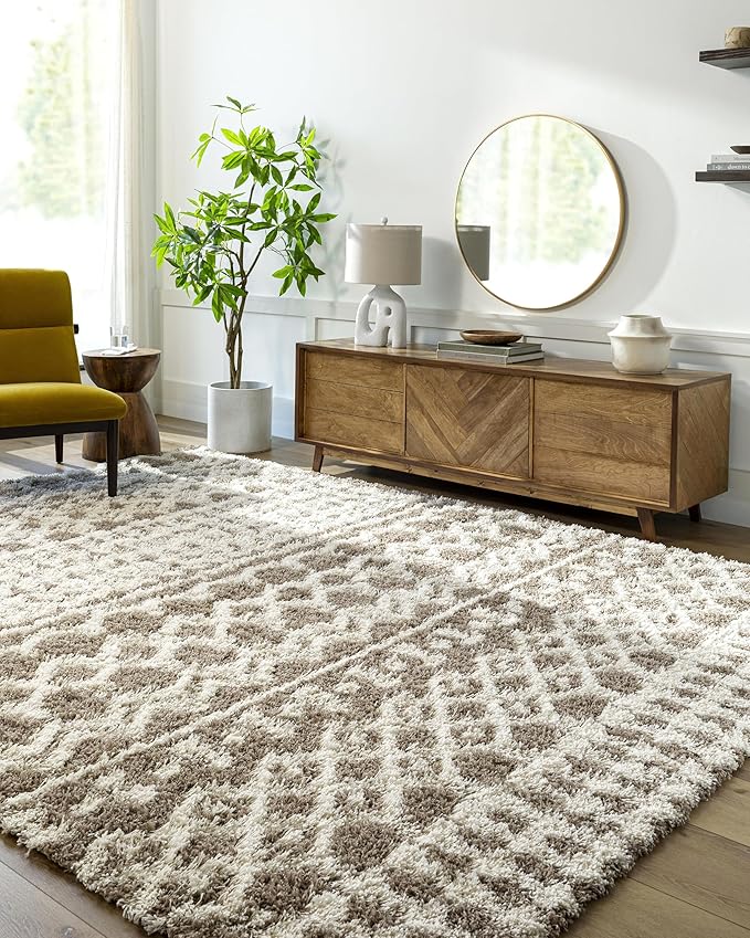 Livabliss Hapsburg Moroccan Shag Area Rug,9'3" x 12',Medium Brown