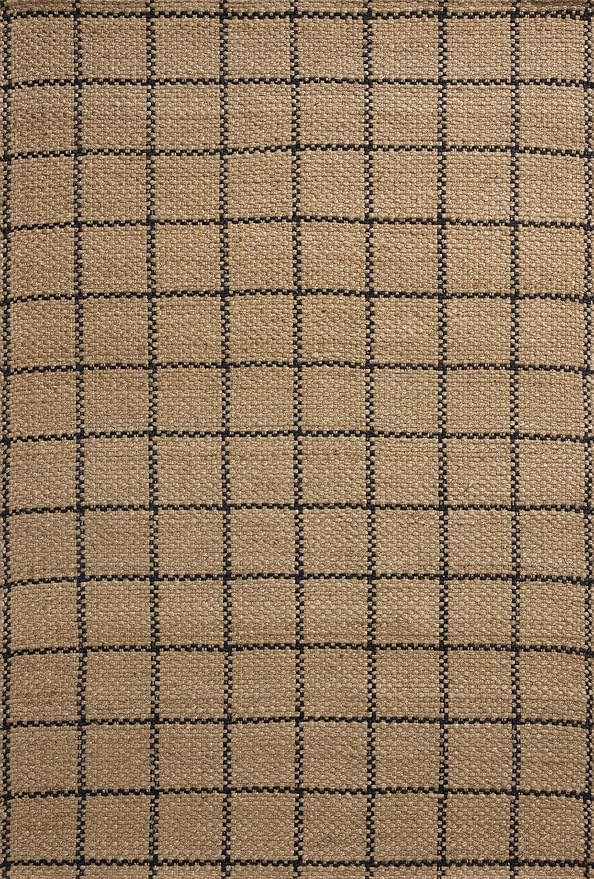 Loloi Chris Loves Julia Fletcher Collection FLE-01 Natural/Black 7'-9" x 9'-9", .37" Pile Height, Area Rug