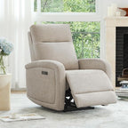Watson & Whitely Power Recliner Chairs for Adults, Zero Wall Recliners W Power Headrest Type-C Charger, Small RV Recliners Home Theater Seating for Living Room, Fabric in Khaki