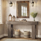 Tribesigns Console Table, 63" Farmhouse Entryway Table, Rectangular Wooden Accent Console for Entrance, Hallway & Living Room (Grey)