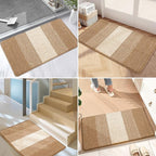 Kitinjoy Indoor Outdoor Door Mat, 30x17 Non-Slip Absorbent Dirt Trapper, Low-Profile Washable Inside Entrance Front Floor Mat, Sturdy Soft Entry Doormats for Entryway, Camel