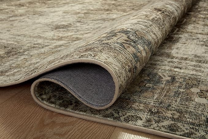 Loloi Magnolia Home by Joanna Gaines Sinclair Collection SIN-01 Pebble/Taupe 3'-6" x 5'-6", .25" Pile Height, Machine Washable, Accent Rug