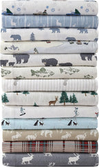 Eddie Bauer - Twin Sheets, Cotton Flannel Bedding Set, Brushed For Extra Softness, Cozy Home Decor (Rookeries, Twin)
