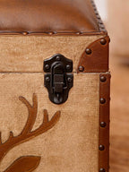 Handmade Eco-Friendly Solid Handmade Buffalo Leather Brown Square Pouf (20"x20"x21") BBH Homes