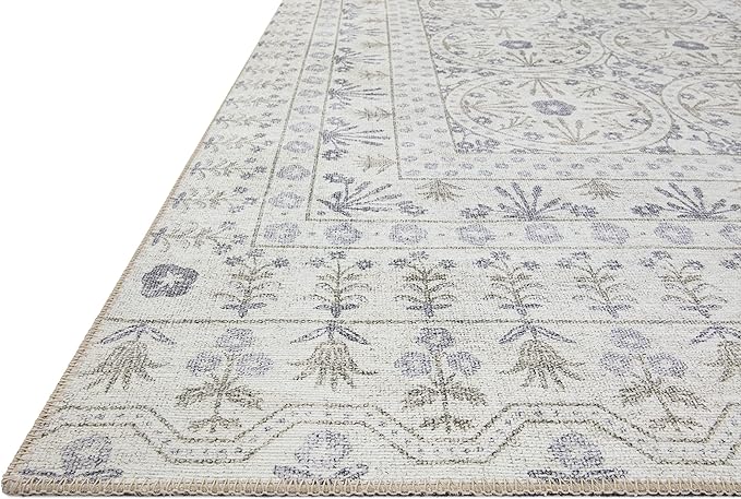 Loloi Rifle Paper Co. Maison Collection MAO-03 Rosette Ivory 2'-6" x 12'-0", .19" Pile Height, Runner Rug