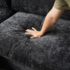 Cloud Couch Modular Sectional Sofa,134" L Shaped Couch, Oversized Convertible Wide Seater,4 Seater with Ottoman for Living Room Set, Covers Washable&Replaceable,Black