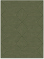 RUGGABLE x Jonathan Adler Machine Washable Modern Area Rug – Labyrinth Fern Green 9x12, Stain-Resistant, Non-Slip – Large Rugs for Living Room, Bedroom, Hallway, Entryway & Office–with Standard Pad