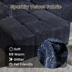 114" Glitter Cloud Sectional Couch with L-Shape Chaise, Modern Boneless Couches for Living Room, Fluffy Tufted Deep Seat Modular Sofa in a Box No Assembly