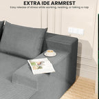 LEVELEVE 107" Cloud Sectional Couch with Deep Seat，Modern Modular Sofa with L-Shape Chaise，No Assembly Required, Upholstered Couches for Living Room Bedroom(Light Gery,Right Facing Chaise)