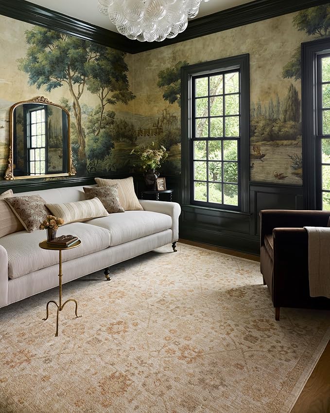 Loloi Chris Loves Julia Palma Collection PLM-04 Natural/Spice 2'-7" x 10'-0" Runner Rug Vintage Style Boho Living Room Bedroom Carpet