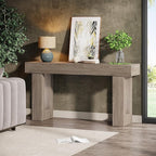 Tribesigns 63-Inch Long Console Table, Wooden Rectangular Sofa Table Behind The Couch, Farmhouse Entryway Table for Entrance, Hallway, Living Room (Grey)