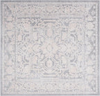 SAFAVIEH Area Rug 3' Square - Reflection Collection - Light Grey & Cream, Non-Shedding & Easy Cleaning, Ideal for Foyer, Living Room, Bedroom (RFT665C)