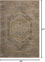 Loloi Magnolia Home by Joanna Gaines Mona Collection MOA-01 BARK/Sunrise 3'-7" x 5'-7" Accent Rug