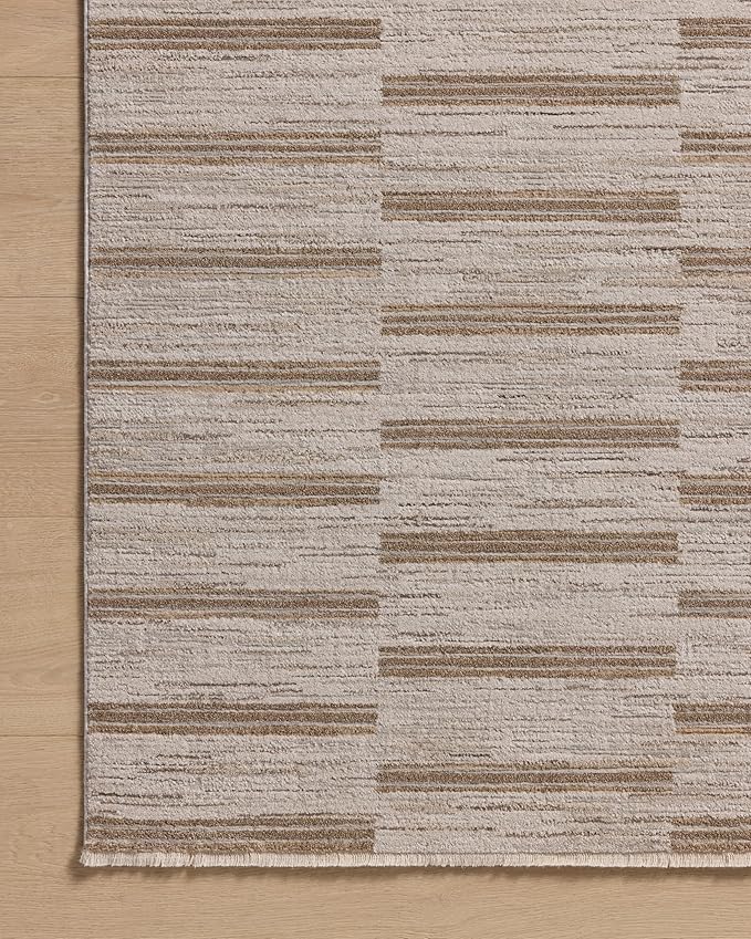 Loloi Amber Lewis Cali Collection CIL-04 Ivory/Tobacco 2'-7" x 8'-0", .25" Pile Height, Runner Rug