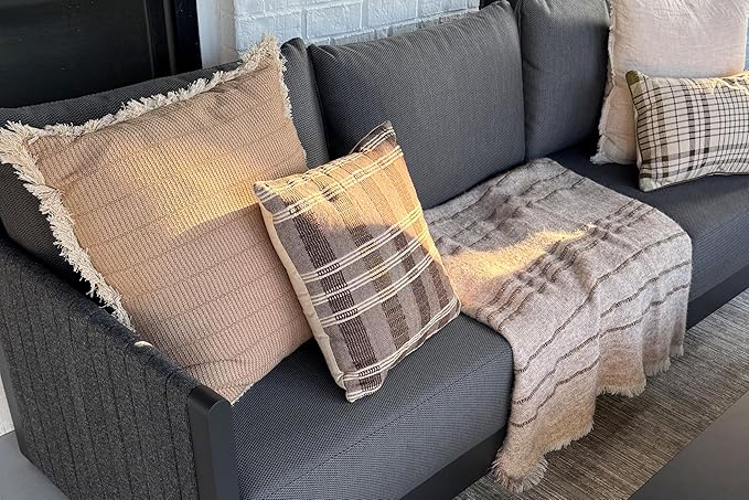 PURPLE LEAF 10 Pieces Patio Conversation Sets with Ottoman Outdoor Couch Sectional Set with Cushion All Weather Patio Conversation Set for Garden Poolside Backyard Gray