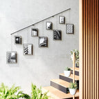 Umbra Exhibit Wall Frame with Metal Rod for Hanging-Rimless Design-Suitable for Living Room, Bathroom, Bedroom, Entryway and More, Black