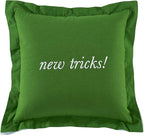 kate spade new york Old Habits, New Tricks Reversible Decorative Pillow for Bed or Sofa, Cotton and Linen Cover Throw Pillow, 18 x 18, Green