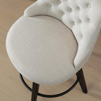 Watson & Whitely Counter Height Bar Stools Set of 3, Performance Fabric Upholstered Modern Swivel Barstool with Back, Solid Wood Legs, 26" H Seat, Linen