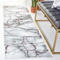 SAFAVIEH Craft Collection Runner Rug - 2'3" x 16', Grey & Wine, Modern Abstract Design, Non-Shedding & Easy Care, Ideal for High Traffic Areas in Living Room, Bedroom (CFT877S)