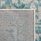 SAFAVIEH Evoke Collection Runner Rug - 2'2" x 9', Ivory & Aqua, Distressed Design, Non-Shedding & Easy to Clean, Ideal for Foyer, Bedroom, Kitchen, Hallway (EVK256J)