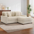 Cloud Sectional Couch with L-Shape Chaise, Modern Modular Sofa with Deep Seat, Upholstered Couches for Living Room Bedroom, White