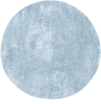 nuLOOM 6' Round Cozy Plush Area Rug, Machine Washable, Non-Slip, Soft Fluffy Shag Carpet for Living Room Bedroom Kids Room Nursery Home Decor, Loni Light Blue