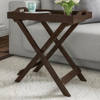 Lavish Home Folding TV Trays Set of 2 - Contemporary Side Table Set with Removable Tray Tops for Food Serving, Decor, or Meals - Portable TV Tables for Living Room, Bedroom, or Home Office (Brown)