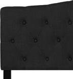 BizChair Tufted Upholstered Queen Size Headboard in Black Fabric