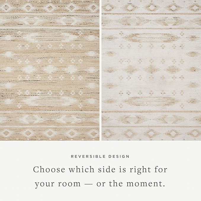 Loloi Angela Rose Rivers Collection RIV-04 Natural/Ivory 7'-9" x 9'-9" Reversible Area Rug