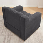 VANOMi Oversized Accent Chair, Modern Living Room Chairs, Comfy Boucle Fabric Upholstered Armchair for Bedroom, Office, Waiting Room (Dark Gray)