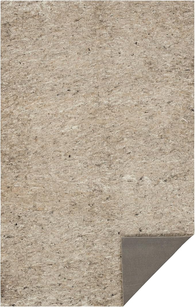 Mohawk Home 8' Square Non Slip Rug Pad Gripper 1/2 Thick Dual Surface Felt + Rubber Gripper - Safe for All Floors