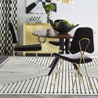 RUGGABLE x Jonathan Adler Machine Washable Modern Area Rug – Inkdrop Black & Ivory 6x9, Stain-Resistant, Non-Slip – Medium Rugs for Living Room, Bedroom, Hallway, Entryway & Office–with Standard Pad