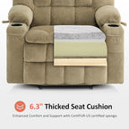MCombo Dual Motor Power Lift Recliner Chair for Elderly, Lay Flat Lift Chair with Heat and Massage, Extra Wide Lift Recliner for Big People, Cup Holders, Fabric R7897 (Medium-Wide, Beige)