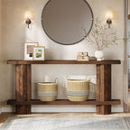 Tribesigns 71-Inch Long Console Table for Entryway, Wooden Sofa Table Behind Couch, for Living Room, Hallway, Foyer, Dark Brown
