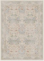 RUGGABLE x Morris & Co Washable Area Rug – Blackthorn Ivory Blue 5x7, Stain-Resistant, Non-Slip – Medium Machine Washable Rugs for Living Room, Bedroom, Hallway, Entryway & Office–with Standard Pad