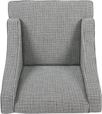 Homepop Home Decor | Upholstered Classic Swoop Arm Accent Chair | Accent Chairs for Living Room & Bedroom | Decorative Home Furniture, Black and White