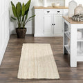 nuLOOM Ashli Solid Farmhouse Jute Runner Rug, 2' 6" x 6', Off-white