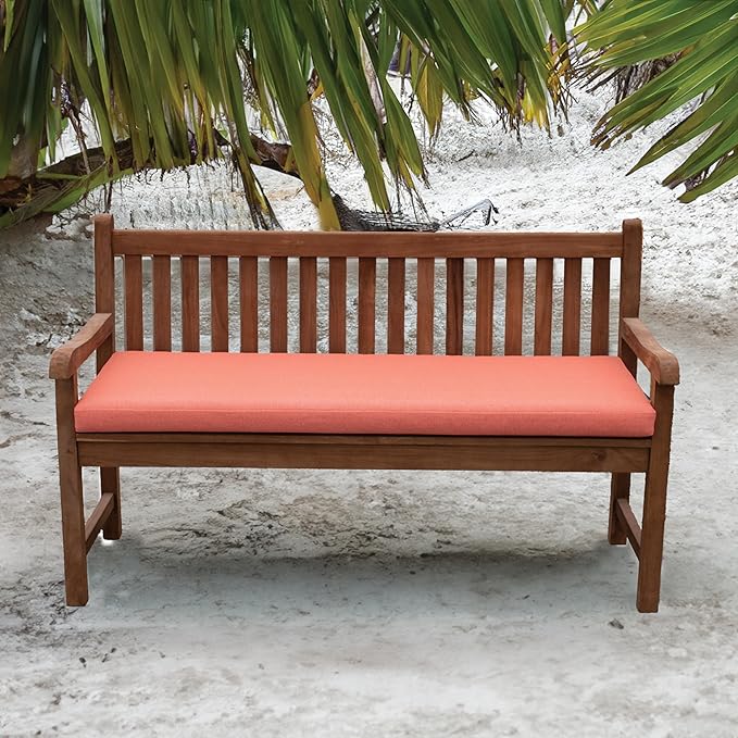 Tommy Bahama Bench Cushion, 48" X 19" X 2.5", Bamboo Bay Mango