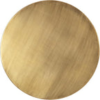 Kate and Laurel Aja Modern Metal Round Side Table; 15 x 15 x 23; Antique Brass; Decorative Geometric Nightstand with Circular Tabletop and Unique Slanted Legs