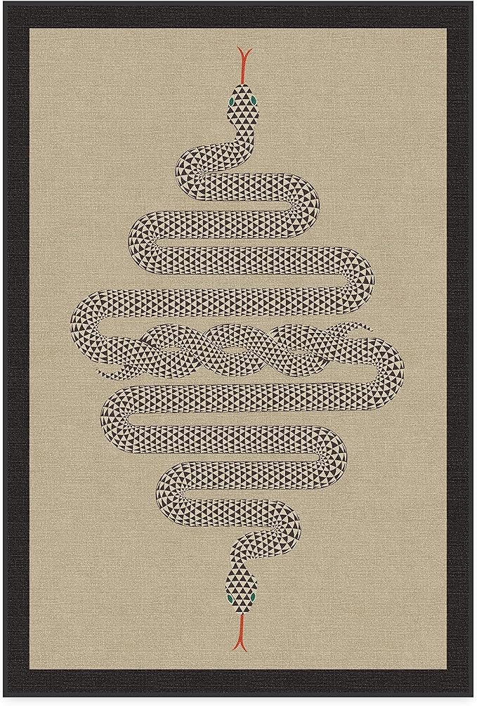 RUGGABLE x Jonathan Adler Washable Modern Area Rug – Venom Neutral 4x6, Stain-Resistant, Non-Slip – Medium Machine Washable Rugs for Living Room, Bedroom, Hallway, Entryway & Office–with Standard Pad