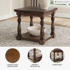 Signature Design by Ashley Sturlayne Classic End Table with Open Shelf, Light Brown