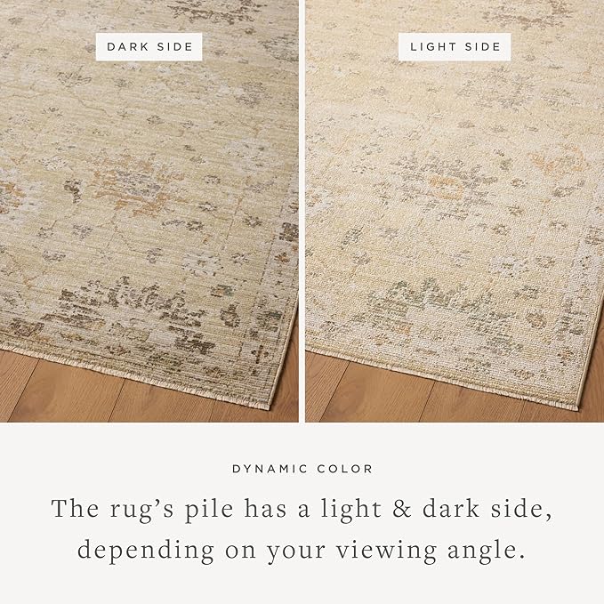 Loloi Magnolia Home by Joanna Gaines Pace Collection PAC-05 Apricot/Multi 5'-3" x 5'-3" Round Area Rug