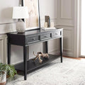 SAFAVIEH Home Collection Manelin Black/Antique Gold 3-Drawer Console Table for Living Room Foyer Bedroom Hallway Entryway Office