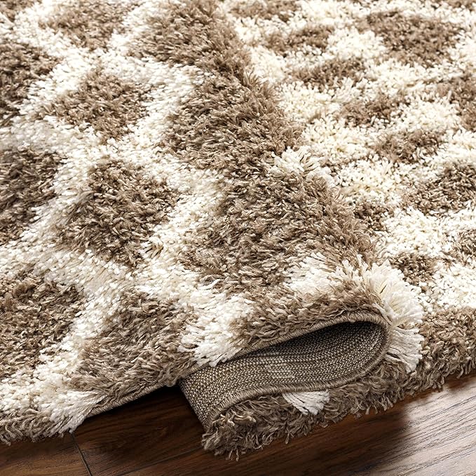 Livabliss Hapsburg Moroccan Shag Area Rug,9'3" x 12',Medium Brown