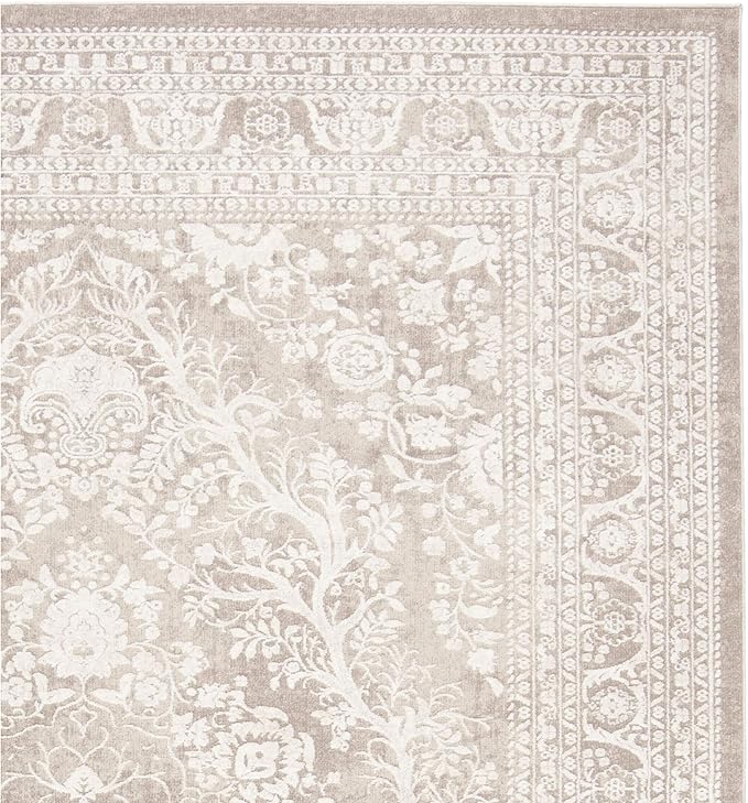 SAFAVIEH Reflection Collection Area Rug - 5'1" x 7'6", Beige & Cream, Boho Tribal Distressed Design, Non-Shedding & Easy Care, Ideal for High Traffic Areas in Living Room, Bedroom (RFT668A)