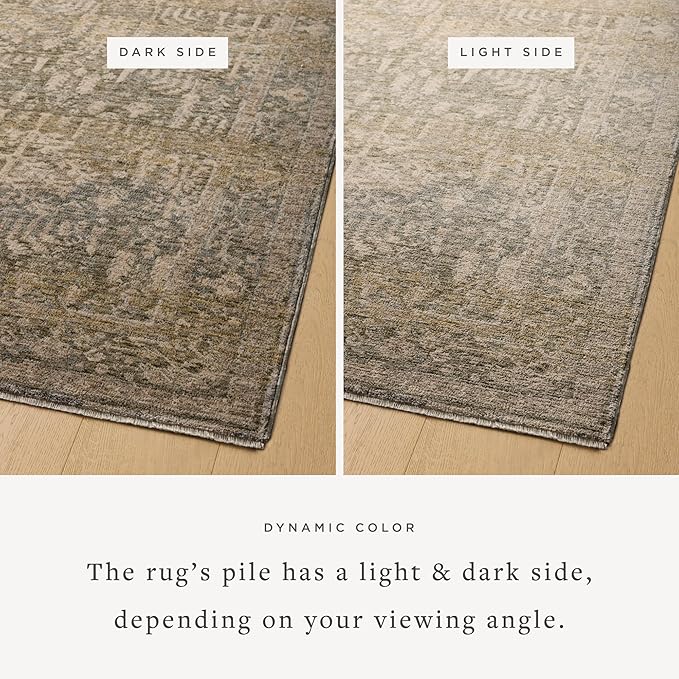 Loloi Magnolia Home by Joanna Gaines Junie Collection JUE-02 Moss/Natural 2'-7" x 10'-0", .38 Pile Height, Runner Rug