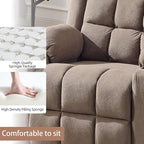 Swivel Rocker Recliner Chair for Adults with Massage and Heat, Cup Holders and Side Pockets, Glider Rocking Reclining Single Sofa Chair for Living Room (Coffee)