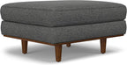 SIMPLIHOME Morrison Mid-Century Modern 89 inch Wide Sofa with Ottoman Set in Charcoal Grey Tightly Woven Performance Fabric for the Living Room and Family Room