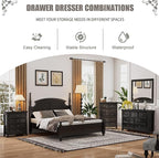 Black Dresser for Bedroom,Modern Storage Cabinet with 4 Drawer Chest for Living Room, Office, Hallway