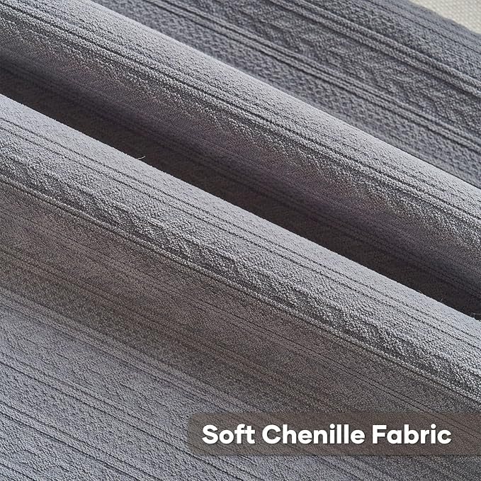 FUTEI Dark Grey Decorative Throw Pillow Covers 20x20 Inch Set of 2,Soft Cozy Wheat Ear Striped Patterns Cushion Cases,Modern Home Decor for Couch Bed Living Room